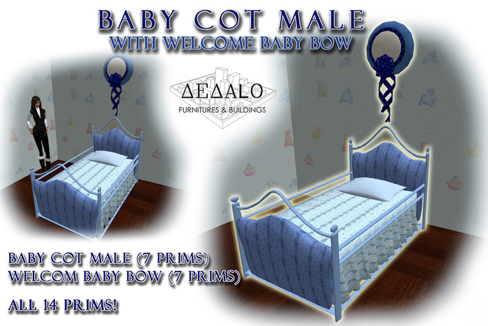 Baby Cot Male & Welcome Bow