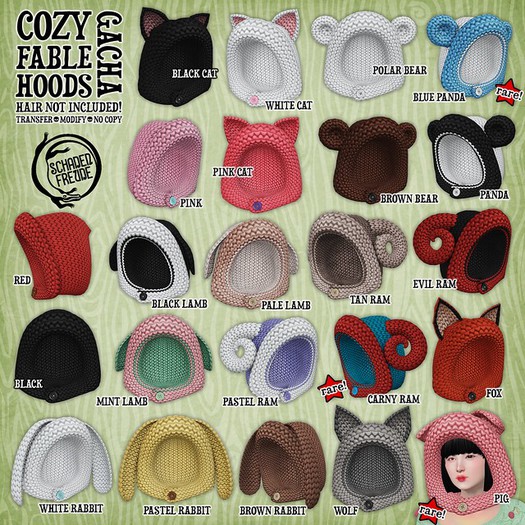 Schadenfreude Carny Ram Cozy Fable Hood RARE