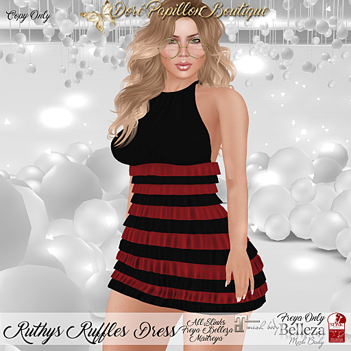 DPB Ruthys Ruffles Dress - Blk & Red