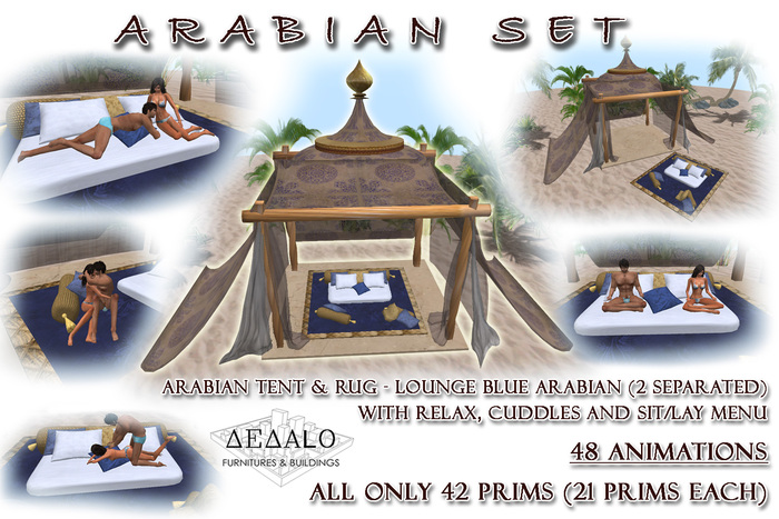 Arabian Set - Arabian Tent & Rug-Lounge Blue Arabian   