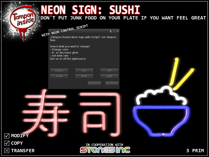 [Tampon Inside] Neon Sign "SUSHI"