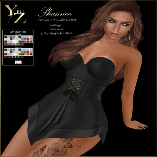 YELIZ MESH "SHAUNEE" CorsageDress with HUD  -DEMO-