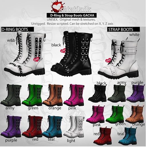 *katat0nik* (purple) D-Ring Boots