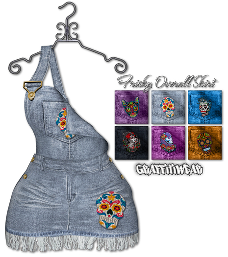 Graffitiwear Sugar Skulls Frisky Overall Skirt