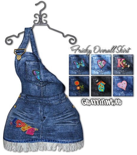 Graffitiwear Applique Frisky Overall Skirt
