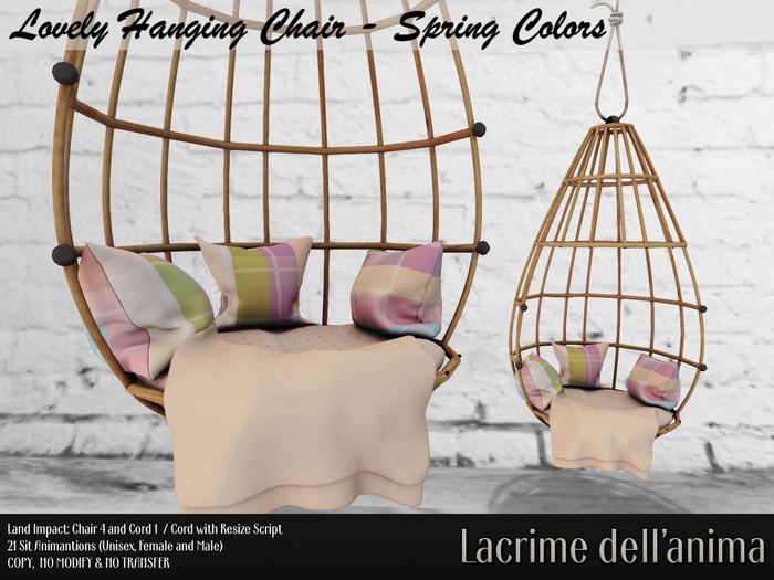 Lovely Hanging Chair - Spring Colors