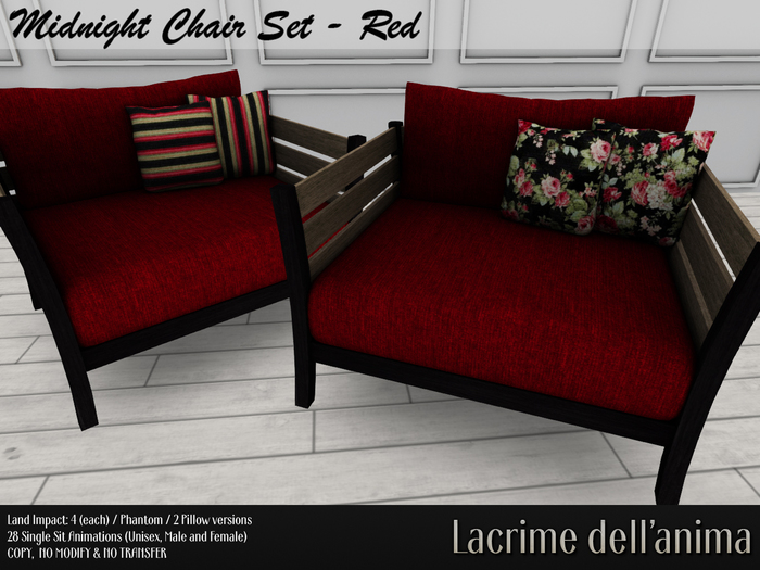 Midnight Chair Set - Red