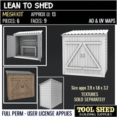 Tool Shed - Lean To Shed Kit