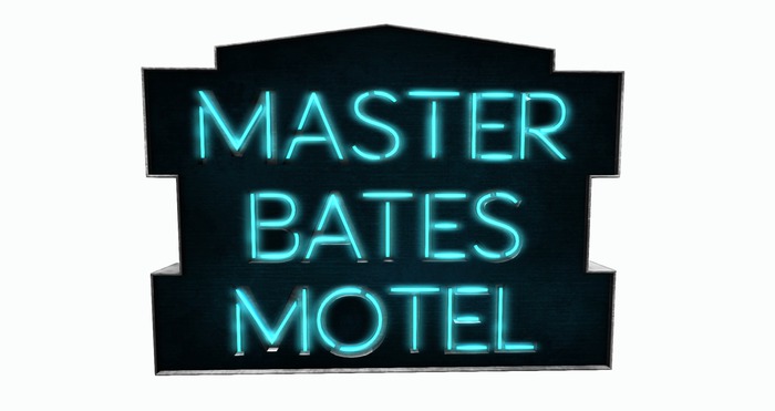 BUENO-Master Bates Motel Sign -Blue