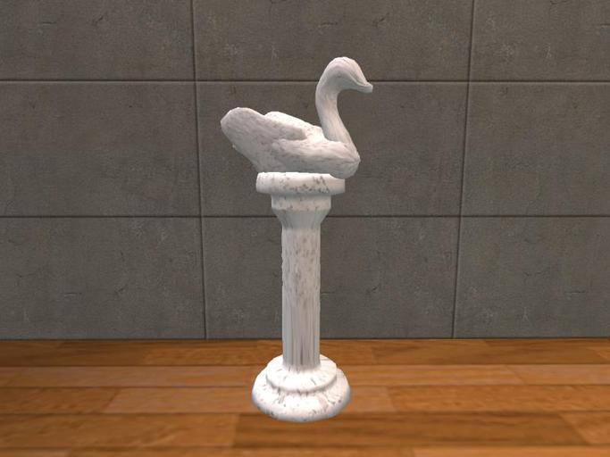 White Marble Swan Statue /w stand
