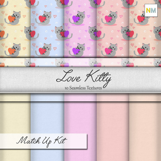 Love Kitty Matchup Kit 10 Seamless Fabric Textures NM