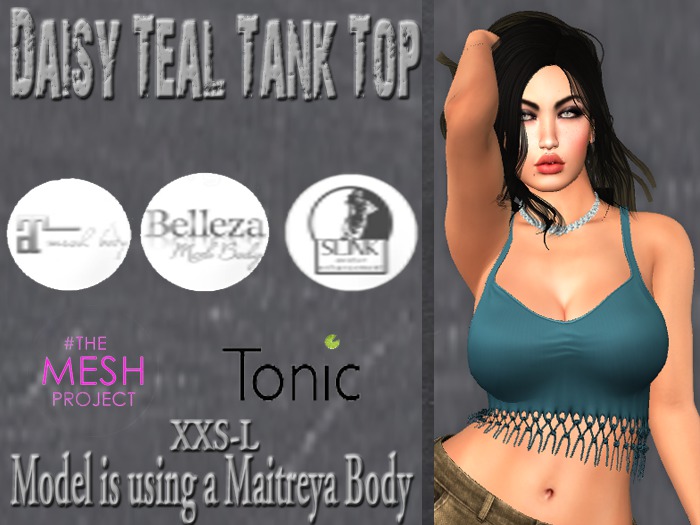 Daisy Teal Tank Top