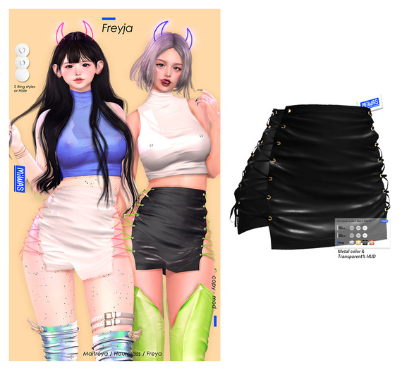 MIWAS / Freyja Leather Skirt #Black