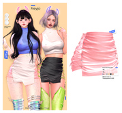MIWAS / Freyja Leather Skirt #Pink