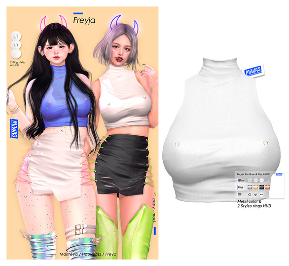 MIWAS / Freyja Turtleneck Top #White