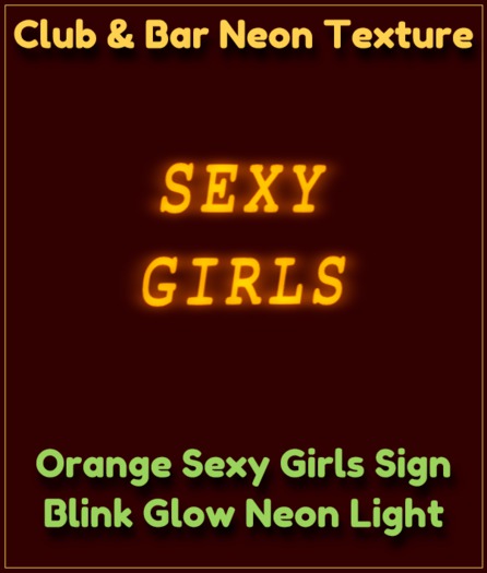 Club & Bar Neon Texture - Orange Sexy Girls