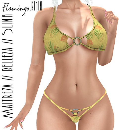 Paper.Sparrow Flamingo Yellow Bikini
