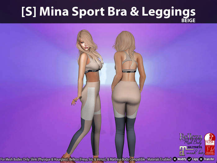 [S] Mina Sport Bra & Leggings Beige
