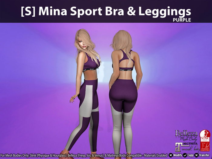 [S] Mina Sport Bra & Leggings Purple