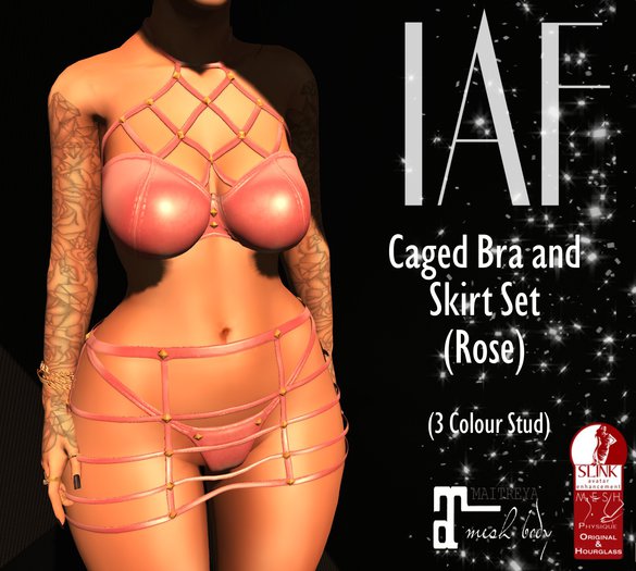 IAF Caged Skirt and Bra Set ROSE (MAITREYA-SLINK)