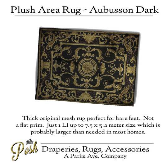 [Posh] Aubusson Dark Area Rug