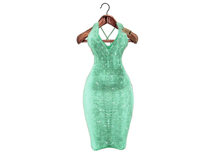 {ABC} Mermaid Halter Dress Minty