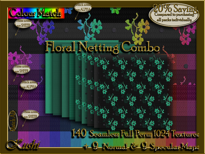 Floral Netting Combo Textures