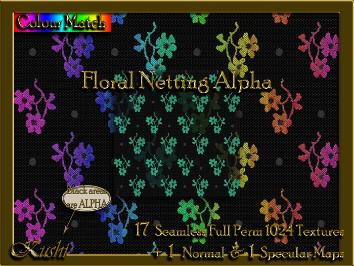 Floral Netting Alpha Textures