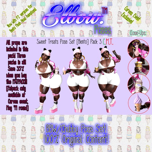 eLbow // Sweet Treats 3 BBW Pose Set [Bento][Add me!]