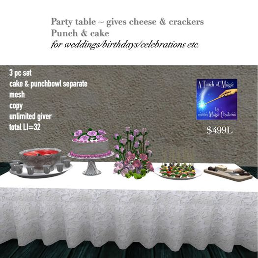 Party Table/wedding gives items-crate