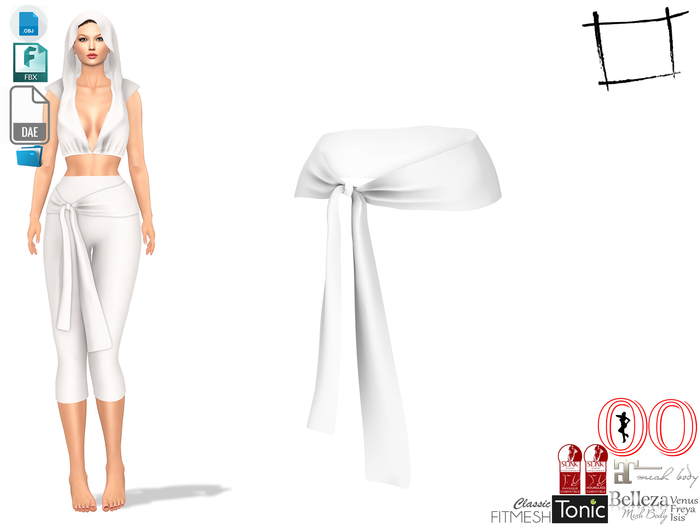 Dae Obj FBX Women's Tied Sash Belt Slink, Ocacin Voluptuous,Maitreya, Belleza, Tonic