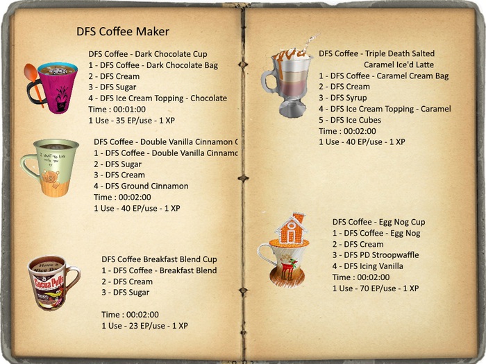 dfs coffee maker recipe