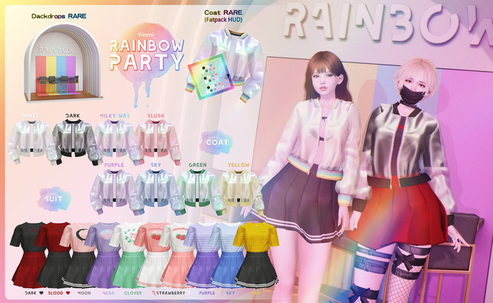 -Nomi-Rainbow party-Dackdrops RARE