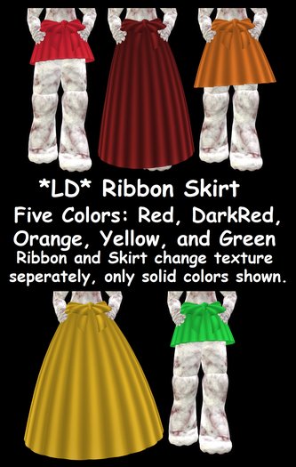 *LD* Ribbon Skirt (red,darkred,orange,yellow,green)