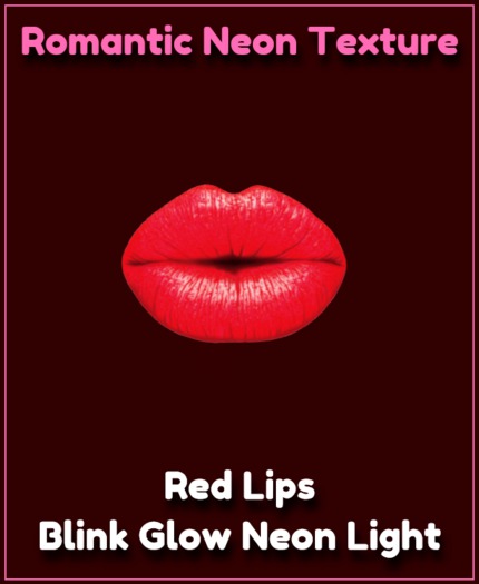 Romantic Neon Texture - Red Lips