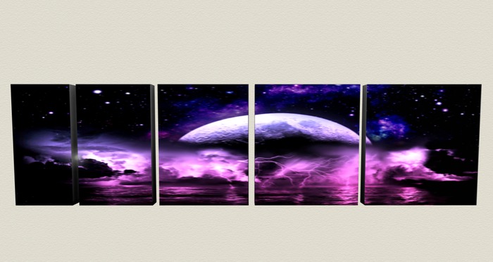 Purple Sea and Moon