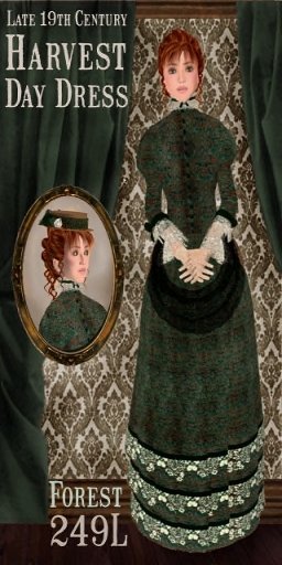 Harvest Day Dress in Forest Green