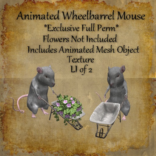 Bad Katz Little Mouse with Wheel Barrow