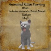 Bad Katz Animated Yawning Kitten White