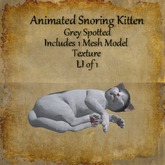 Bad Katz Animated Snoring Kitten Grey Spotted