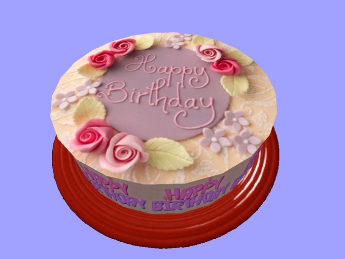 Happy Birthday cake white choc and roses