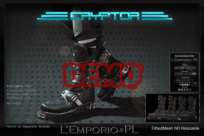 D*E*M*O L'Emporio&PL::*Cryptor*::-Boots -TRIAL HUD-