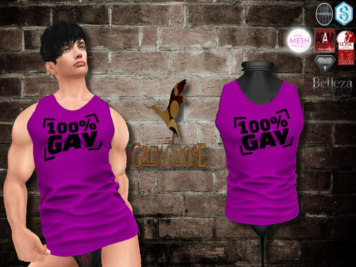 (WEAR ME) 100% Gay Tank Pink