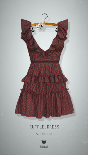 -Pixicat- Ruffle Dress (Plaid)