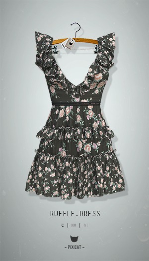 -Pixicat- Ruffle.Dress (RoseDark)