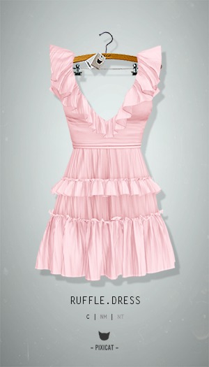 -Pixicat- Ruffle Dress (Pink)
