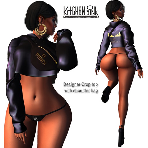 Demo KS FF Crop Top w/Shoulder Bag