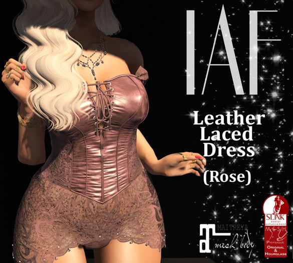 IAF Leather Laced Dress ROSE (SLINK-MAITREYA)