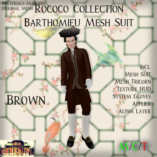 ~CdE~ Rococo Barthomieu BROWN Mesh Suit