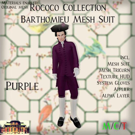 ~CdE~ Rococo Barthomieu PURPLE Mesh Suit
